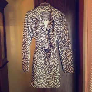 GUESS zebra print trench coat (lightweight)